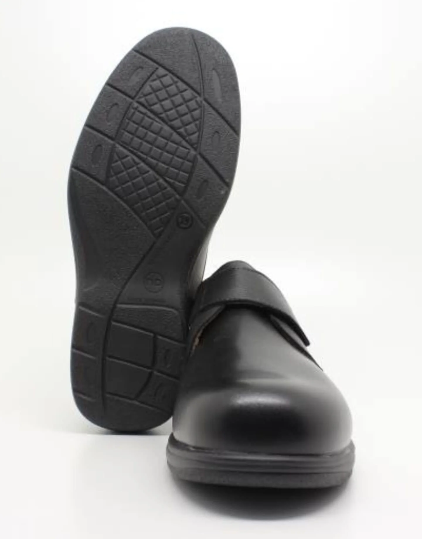 Portofino Men's ND-4050 Velcro Stretch Shoes- Nero Stretch - Image 3