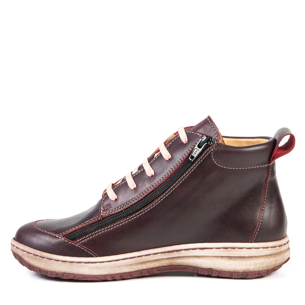 Portofino Women's Dual Zip Sneaker Boots- Burdeo - Image 2