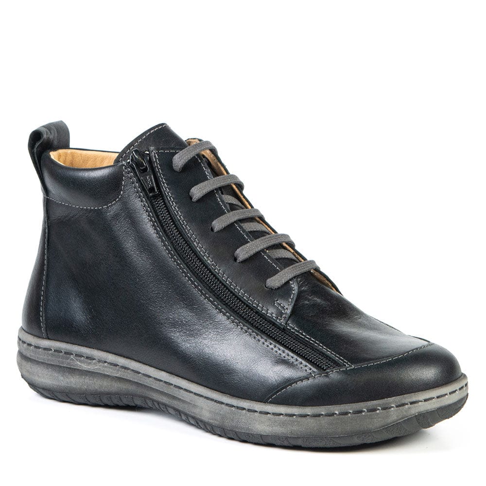 Portofino Women's Dual Zip Sneaker Boots- Nero