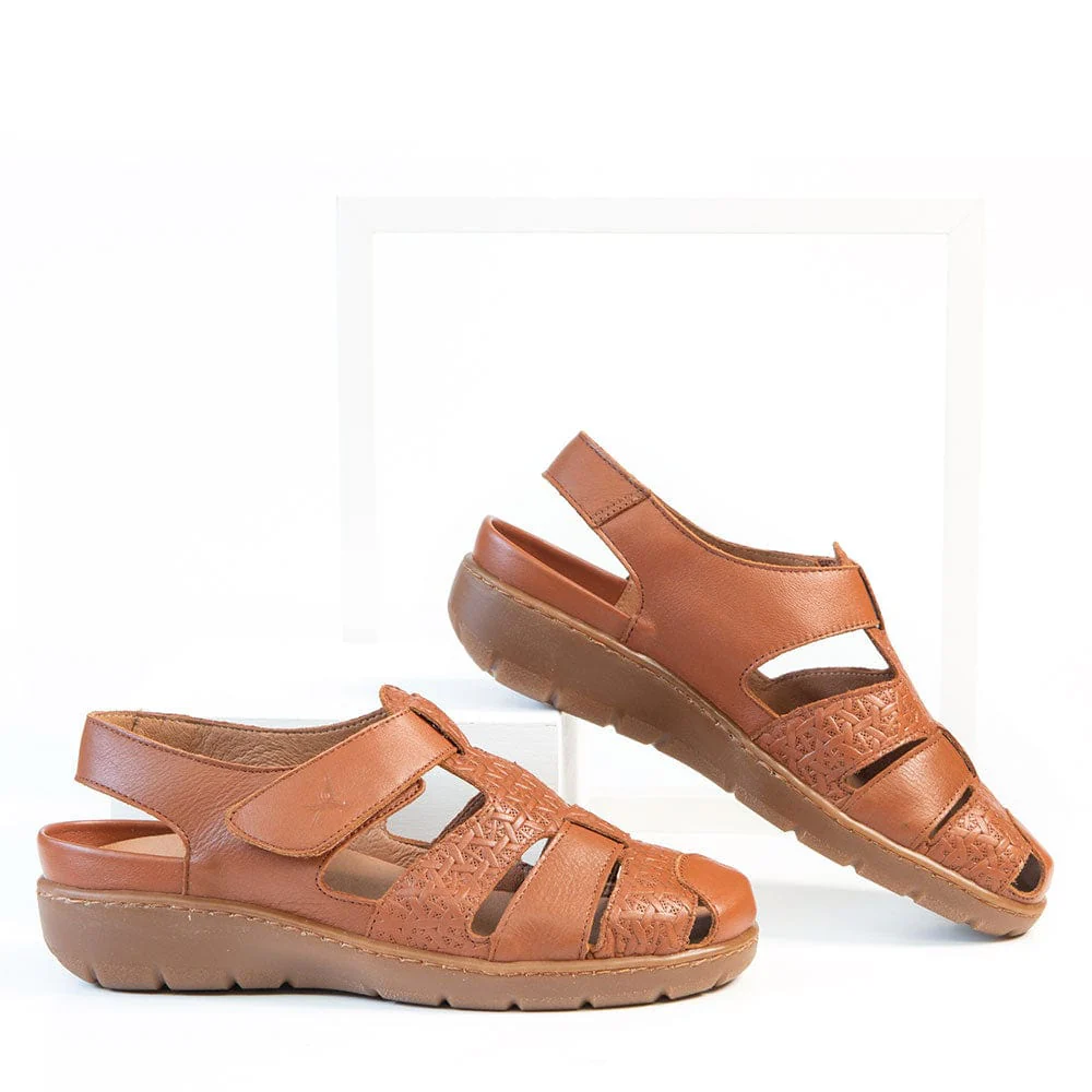 Portofino Women's Fisherman Sandals- Brandy - Image 3