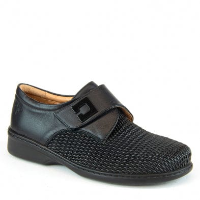 Portofino Women's Velcro Elasticizzat Loafers- Black