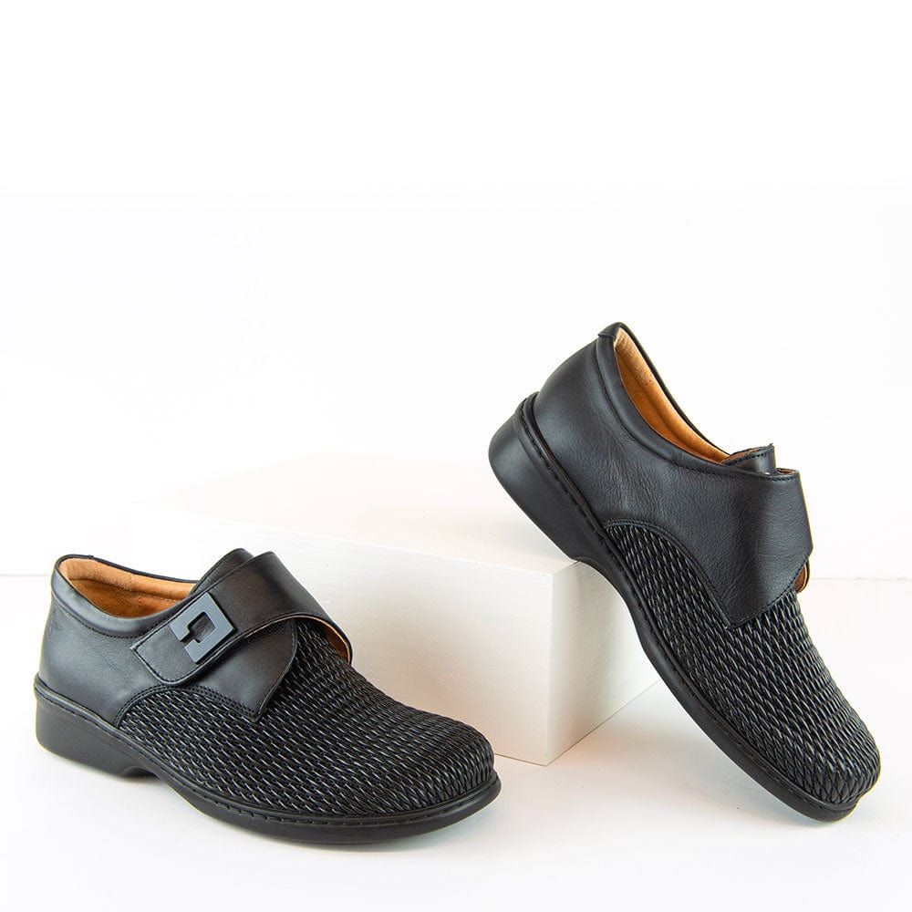 Portofino Women's Velcro Elasticizzat Loafers- Black - Image 2