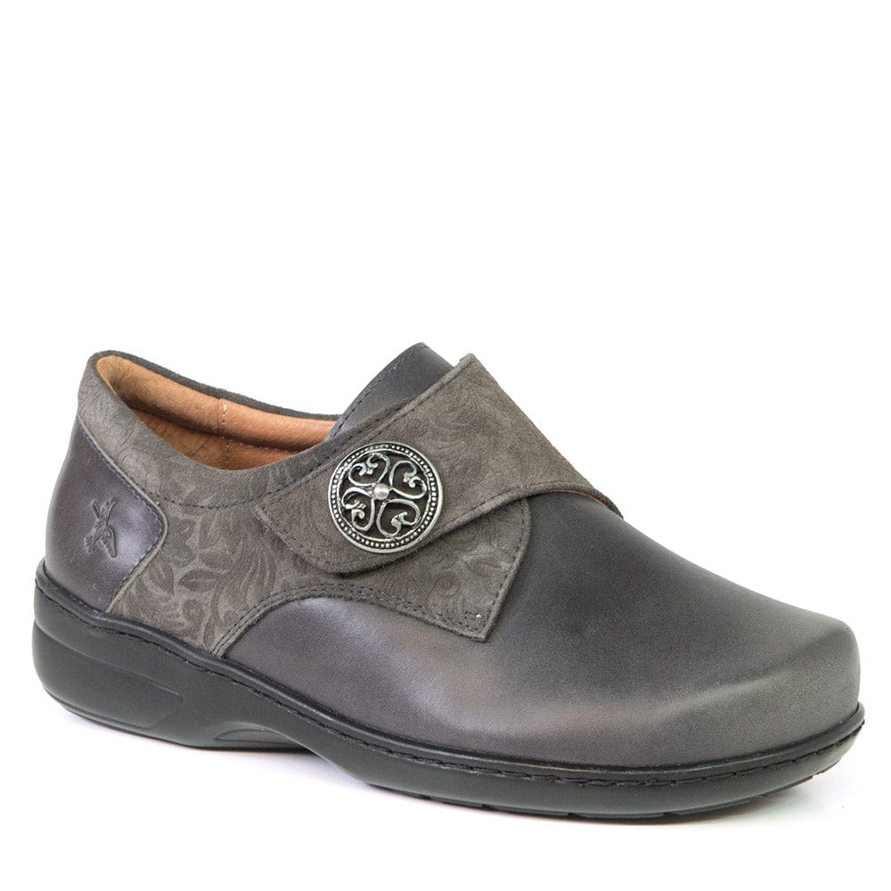 Portofino Women's Velcro Stretch Dress Shoes- Asfalto