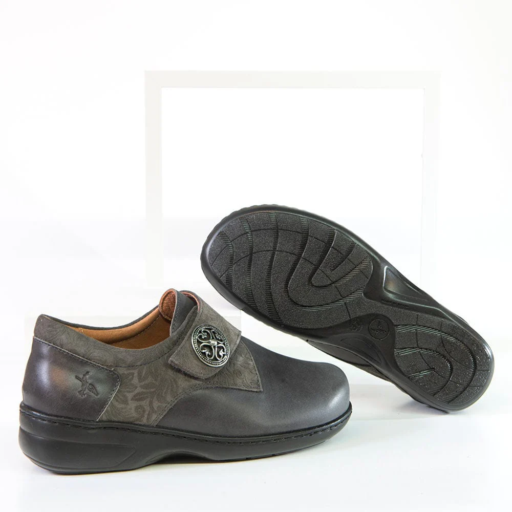 Portofino Women's Velcro Stretch Dress Shoes- Asfalto - Image 3