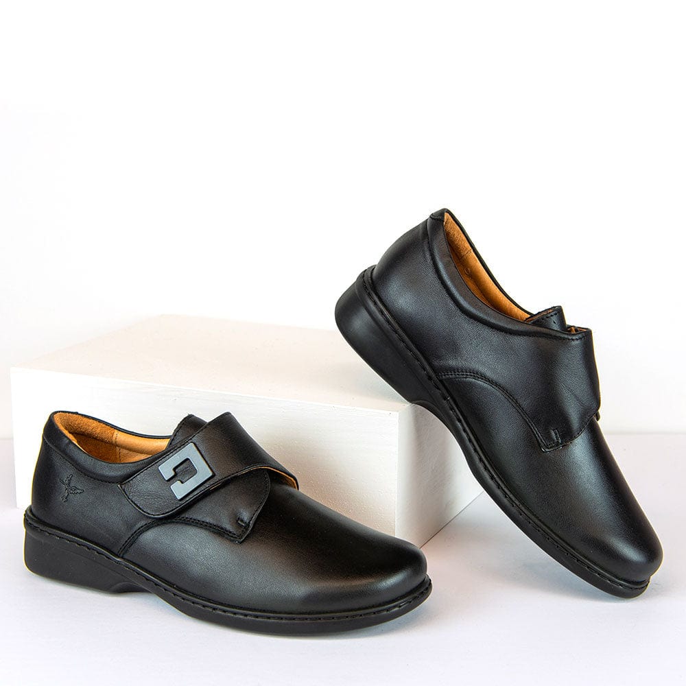 Portofino Women's Velcro Stretch Dress Shoes- Nero - Image 2
