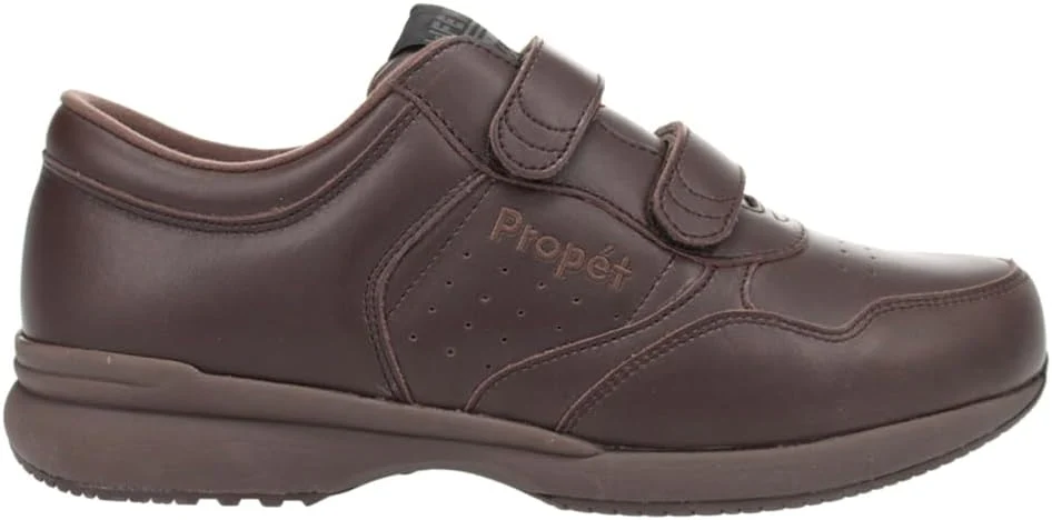 Propet Men's Life Walker Velcro Walking Shoes- Brown