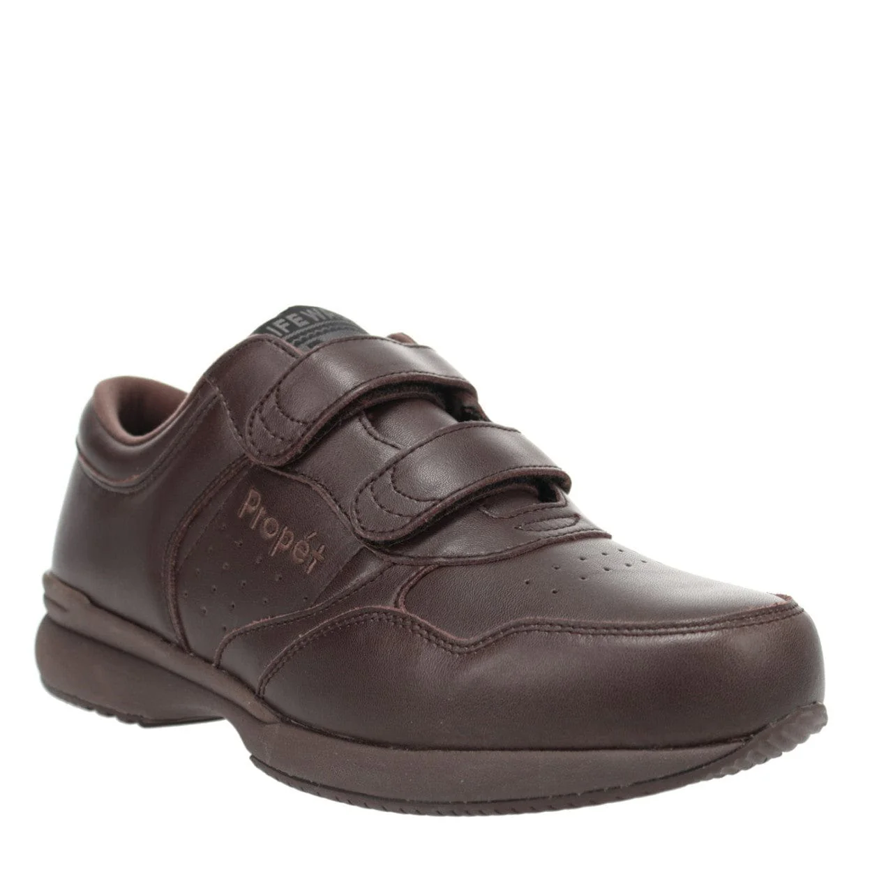 Propet Men's Life Walker Velcro Walking Shoes- Brown - Image 2