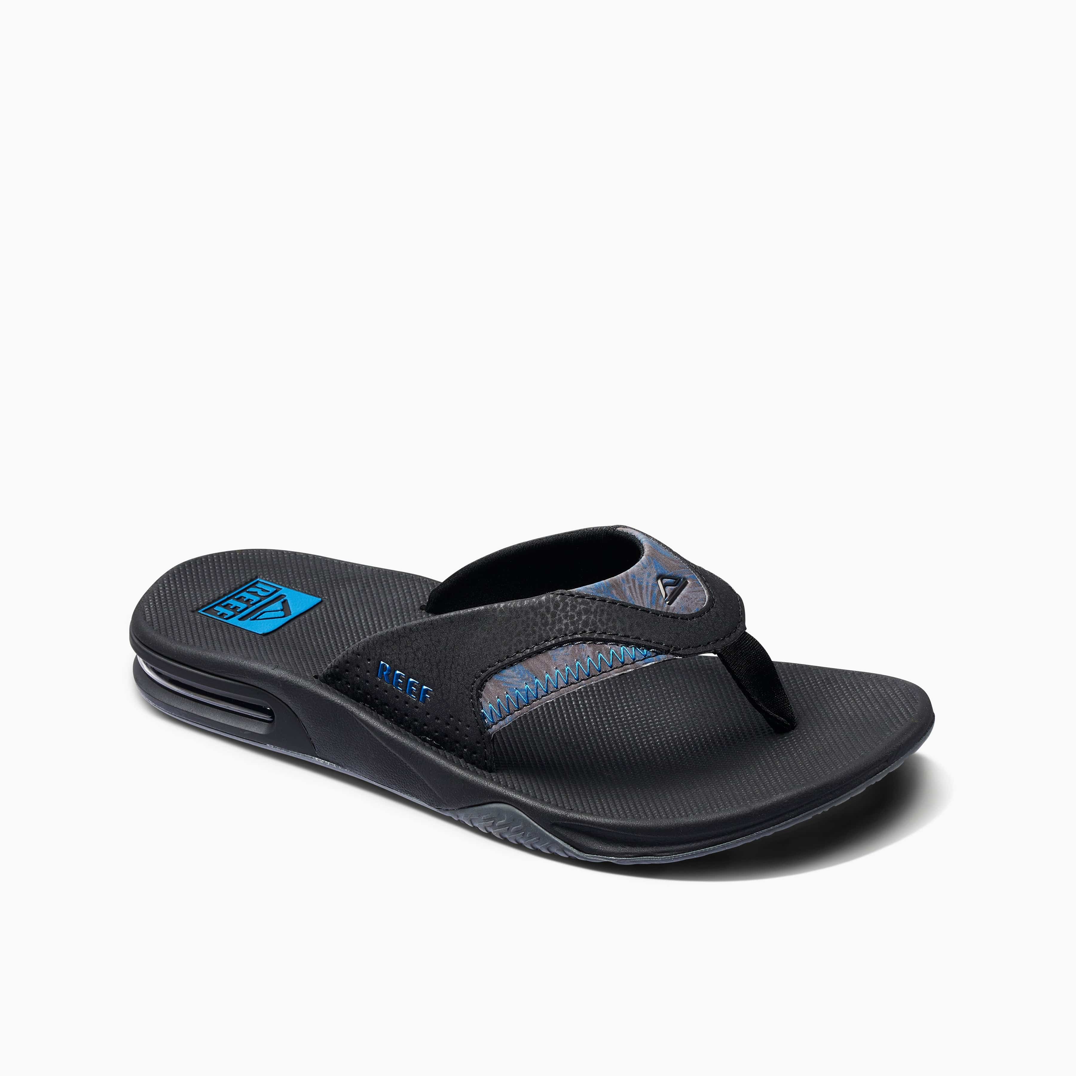 Reef Men's Fanning Flips- Black/ Pool Palm - Image 2