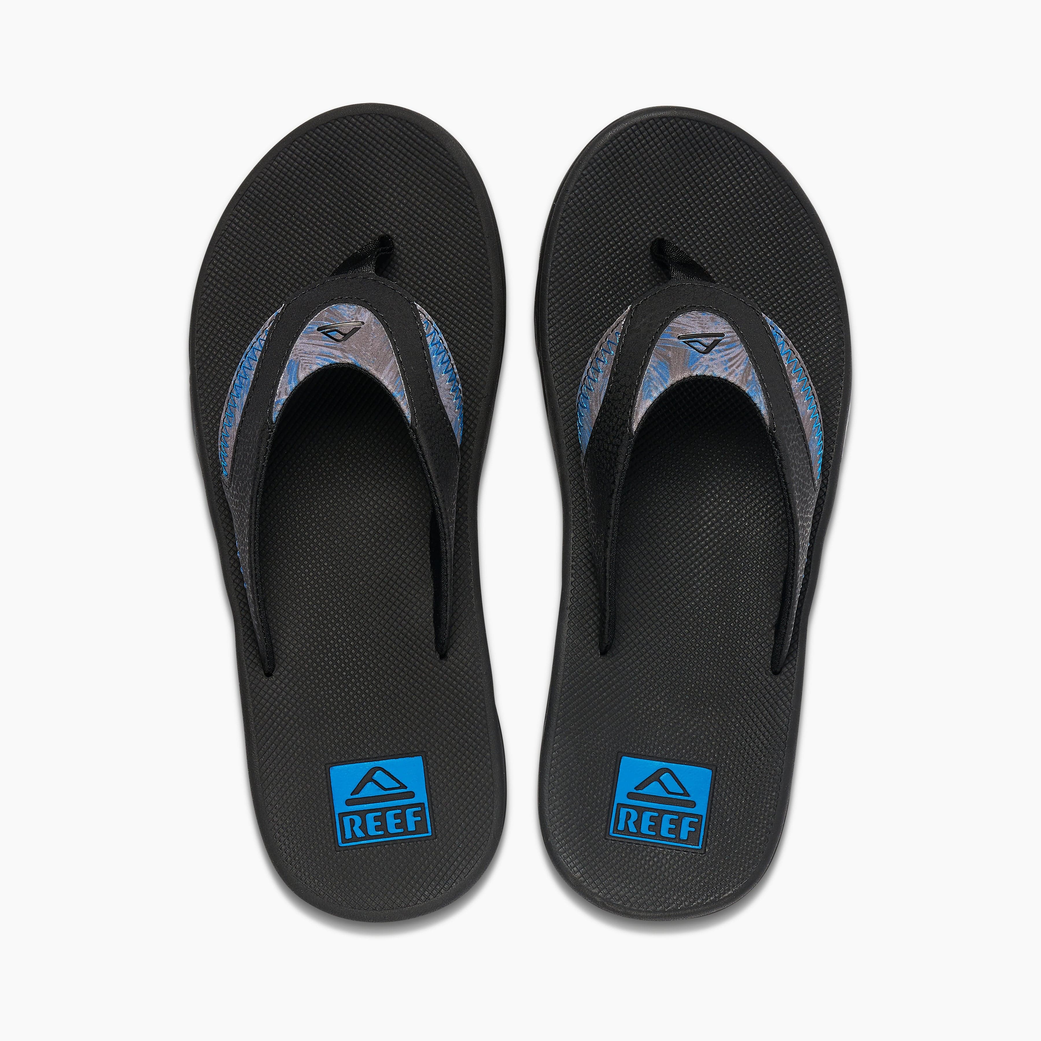 Reef Men's Fanning Flips- Black/ Pool Palm - Image 4