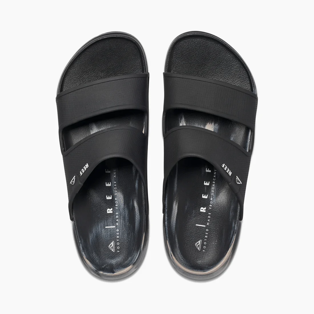 Reef Men's Oasis Double Up Slide Sandals- Black/ Taupe Marble - Image 3