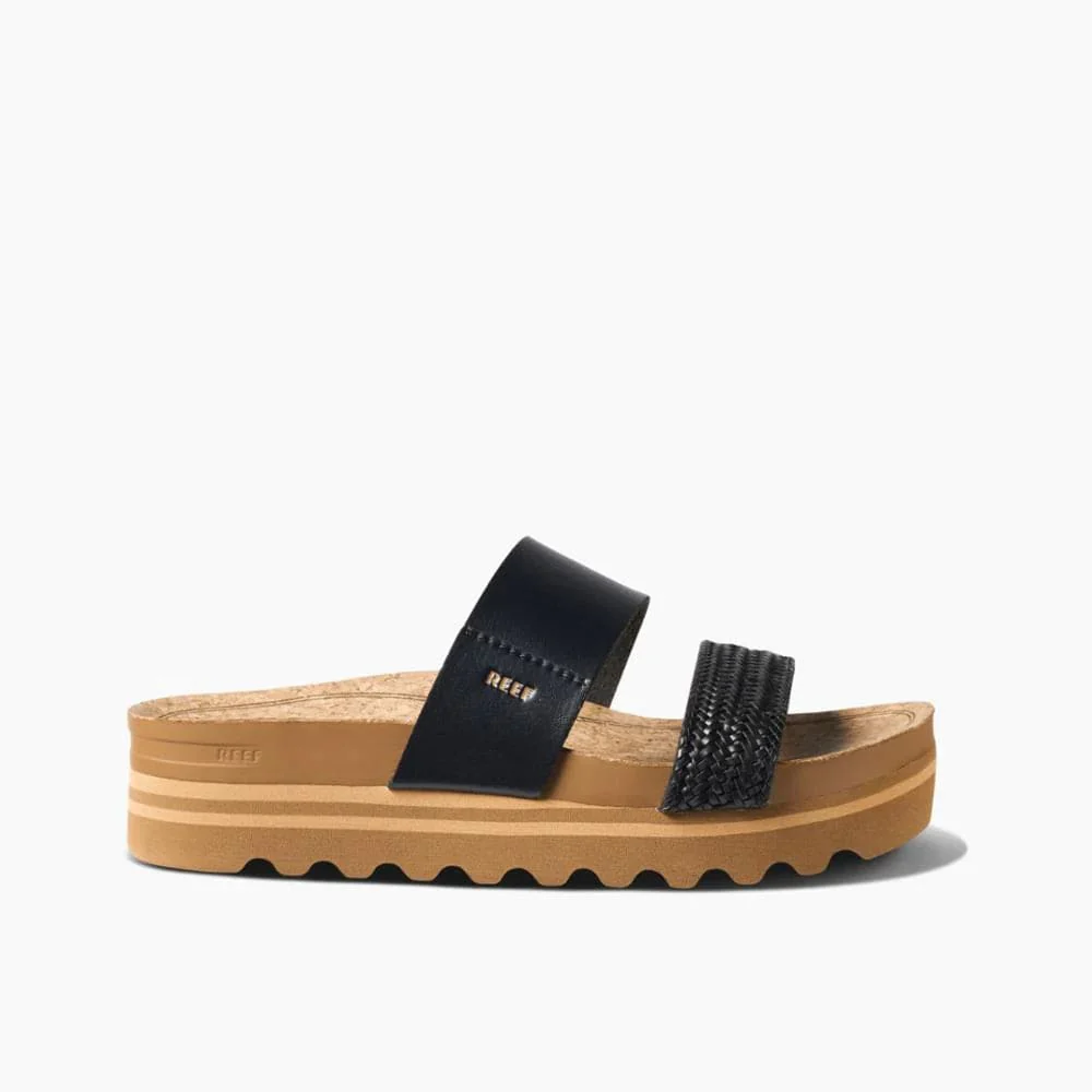 Reef Women's Cushion Bounce Vista Hi Sandals- Black Braid