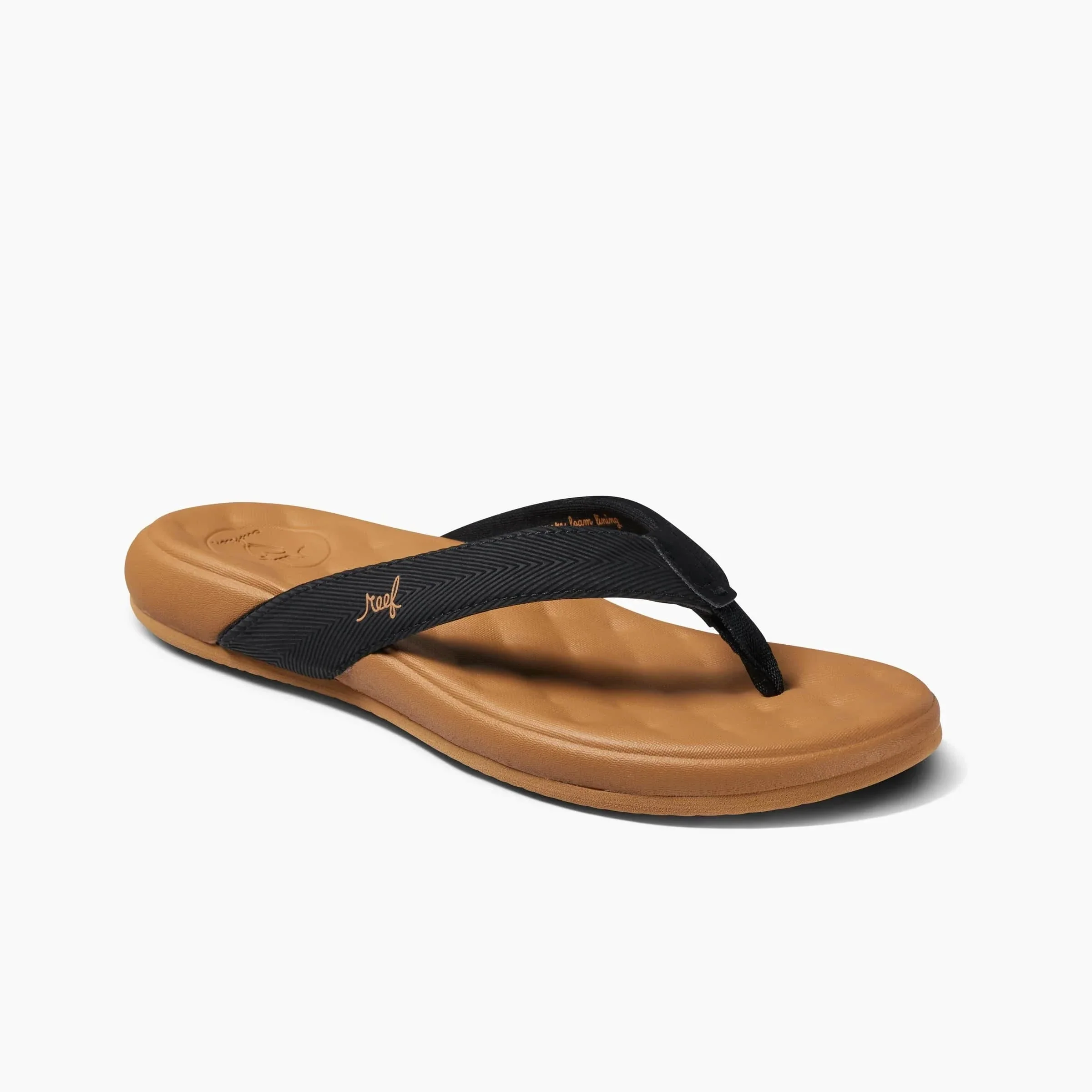 Reef Women's Cushion Harmony Flips- Black/ Tan - Image 2