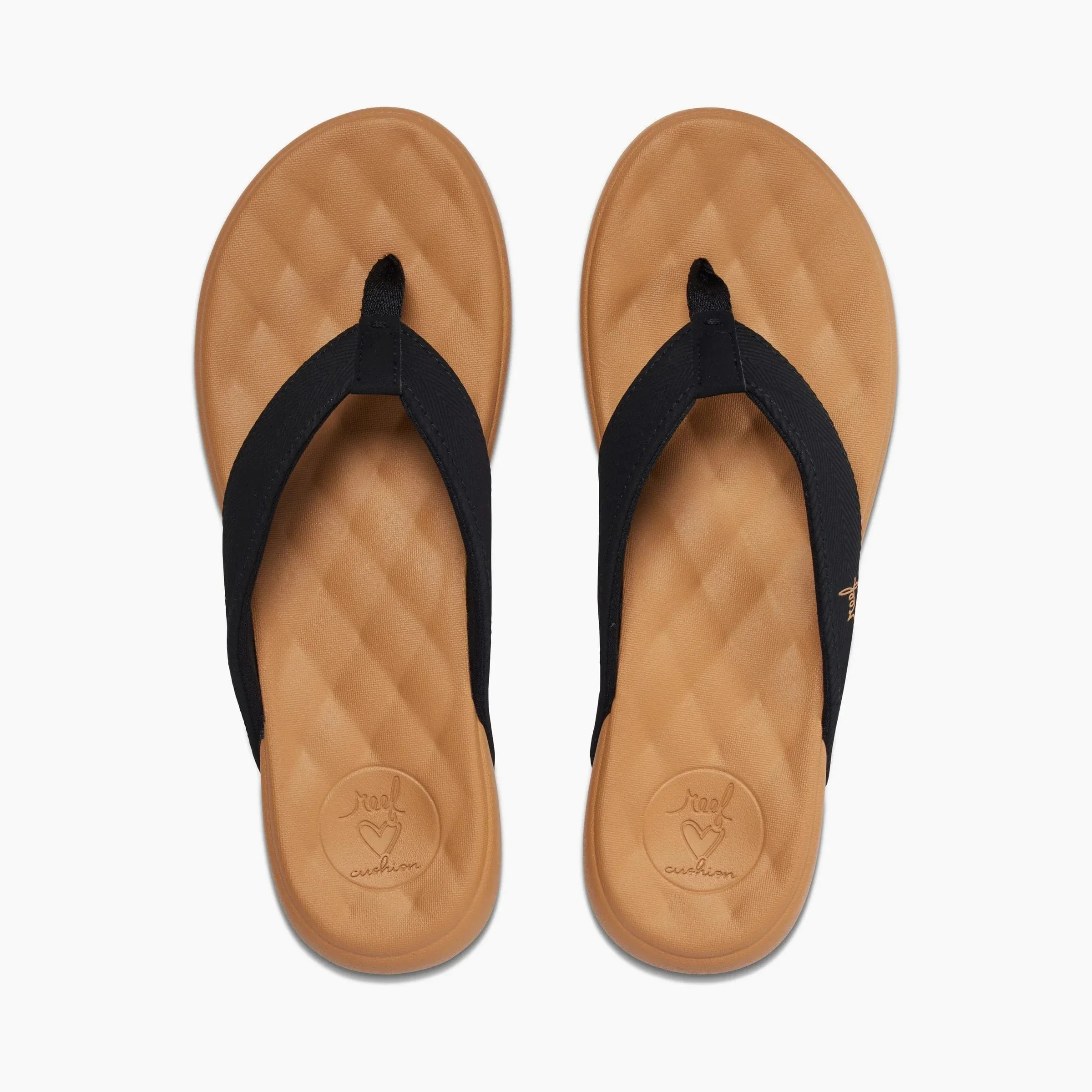 Reef Women's Cushion Harmony Flips- Black/ Tan - Image 3
