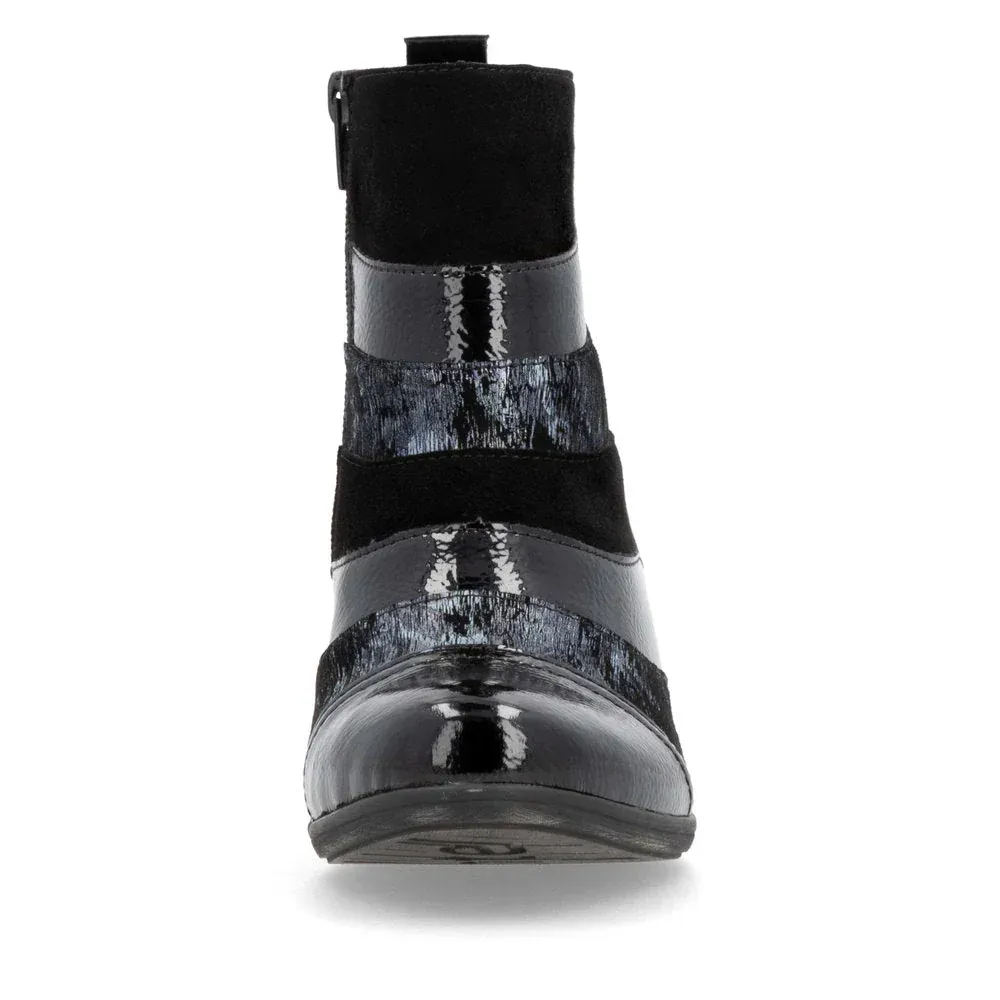 Remonte Women's D8798-03 Short Heeled Booties- Black Combi - Image 7