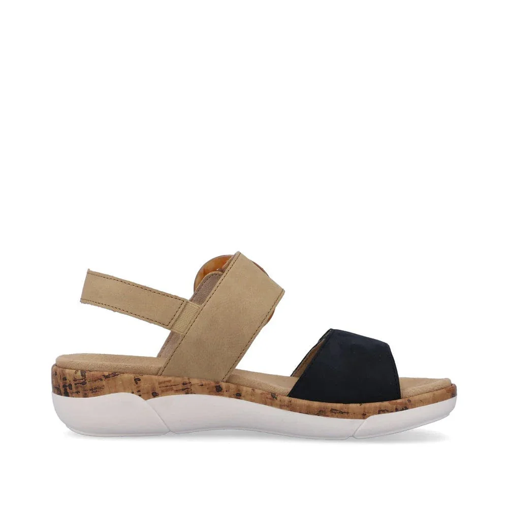 Remonte Women's R6853-60 Adjustable Sandals- Beige Combi - Image 4