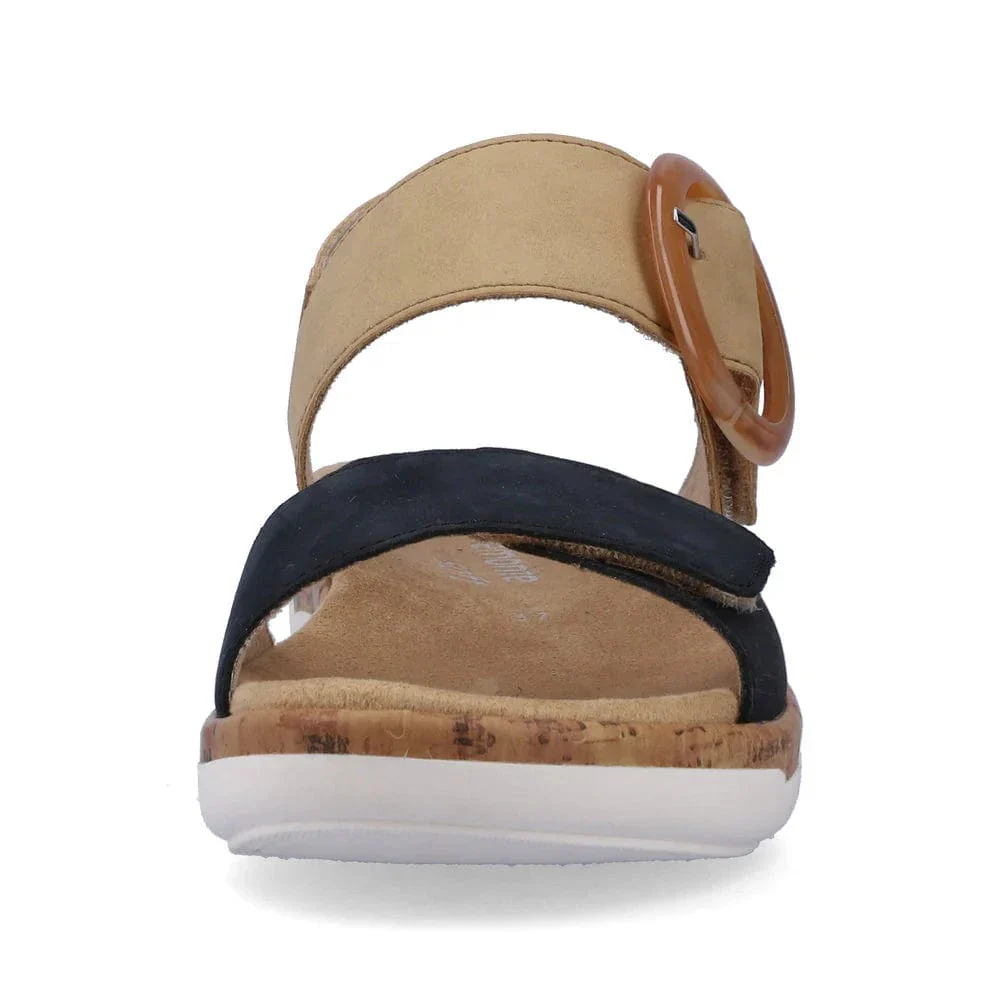 Remonte Women's R6853-60 Adjustable Sandals- Beige Combi - Image 5