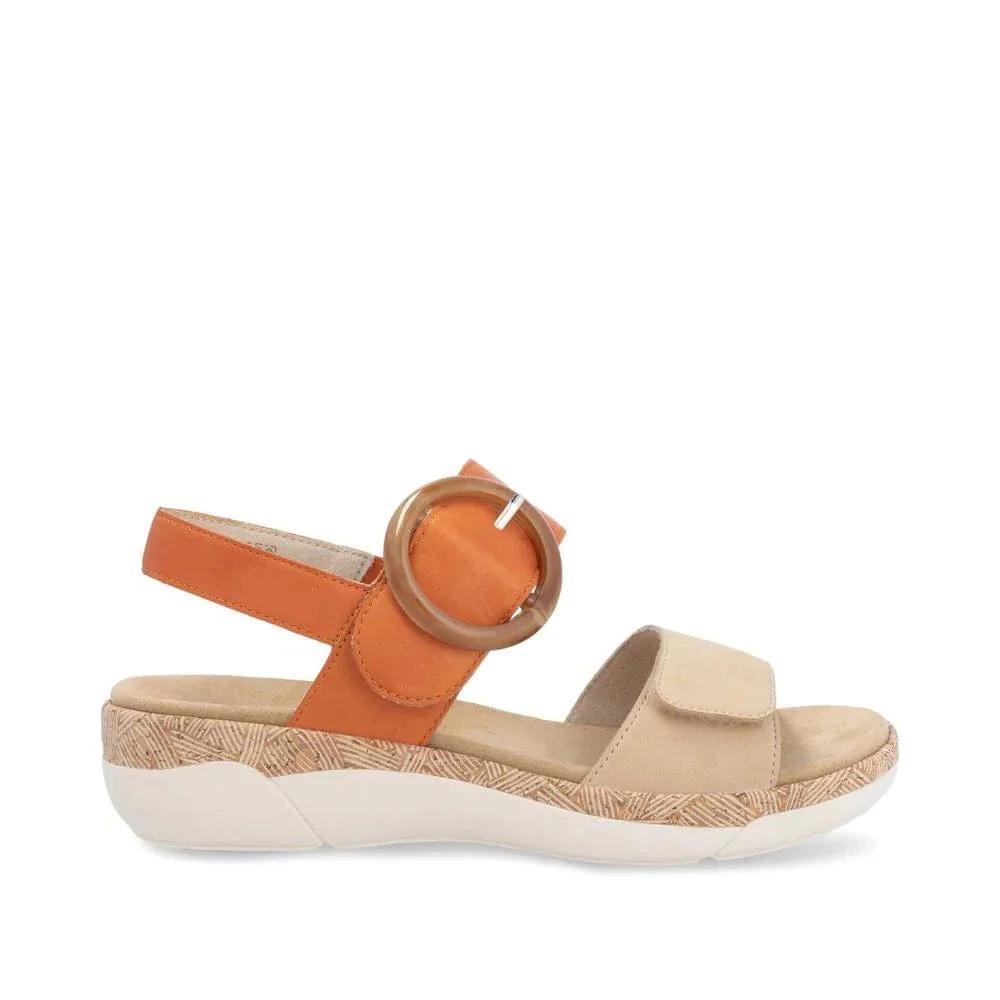 Remonte Women's R6853-39 Adjustable Sandals- Orange