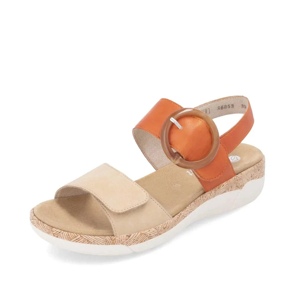 Remonte Women's R6853-39 Adjustable Sandals- Orange - Image 2