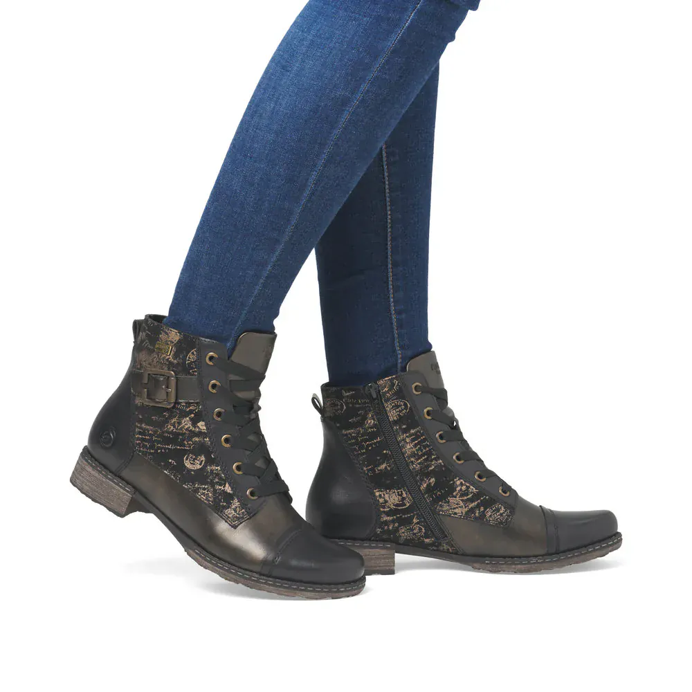 Remonte Women's D4381-03 Dress Ankle Boots- Black Combi - Image 9