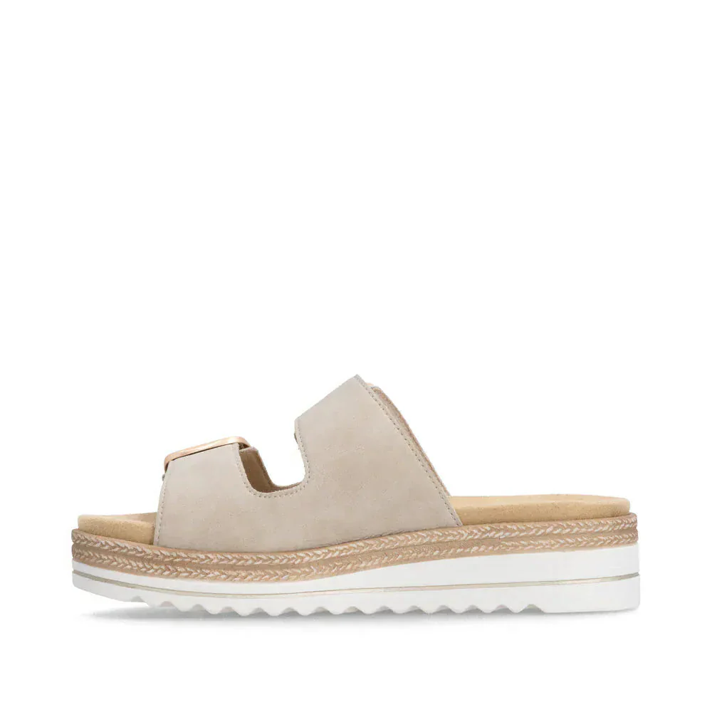 Remonte Women's D0Q66-62 Wedge Slides- Beige - Image 3
