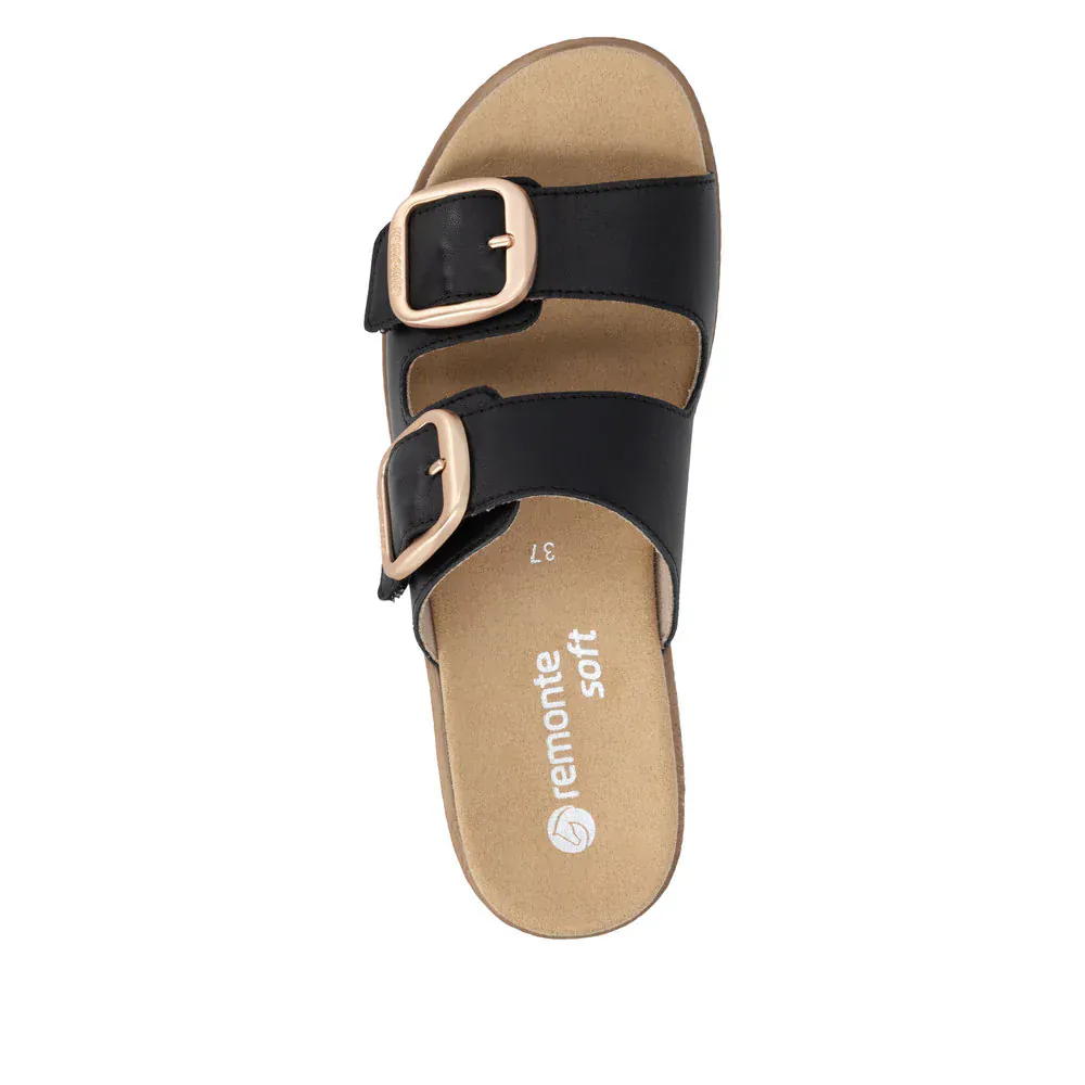 Remonte Women's D0Q66-00 Wedge Slides- Black - Image 5