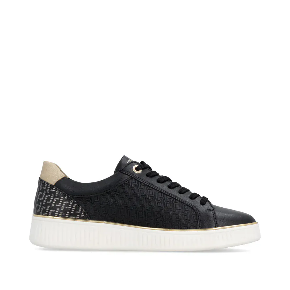 Remonte Women's D2E00-04 Zip & Lace Sneakers- Black Combi - Image 3