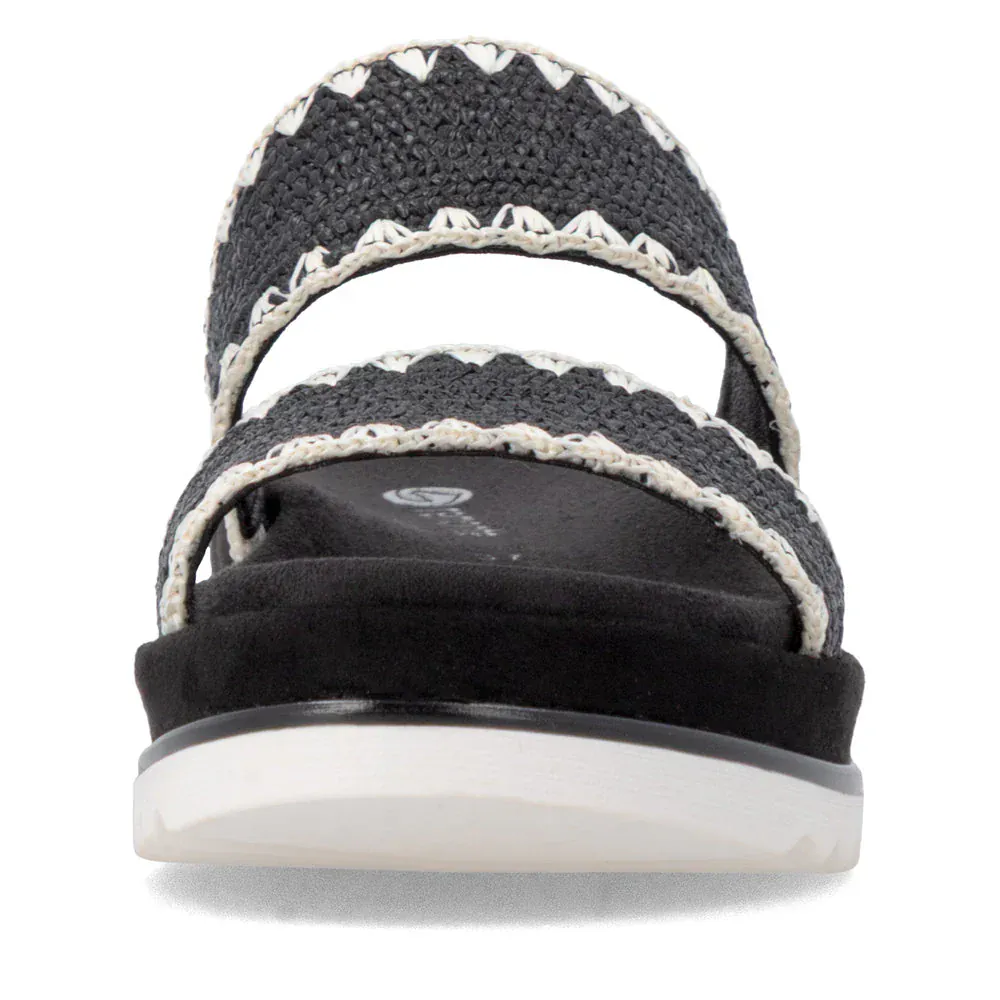 Remonte Women's D3P52-03 Lite N Soft Slip-on Sandals- Black/ Cream - Image 6