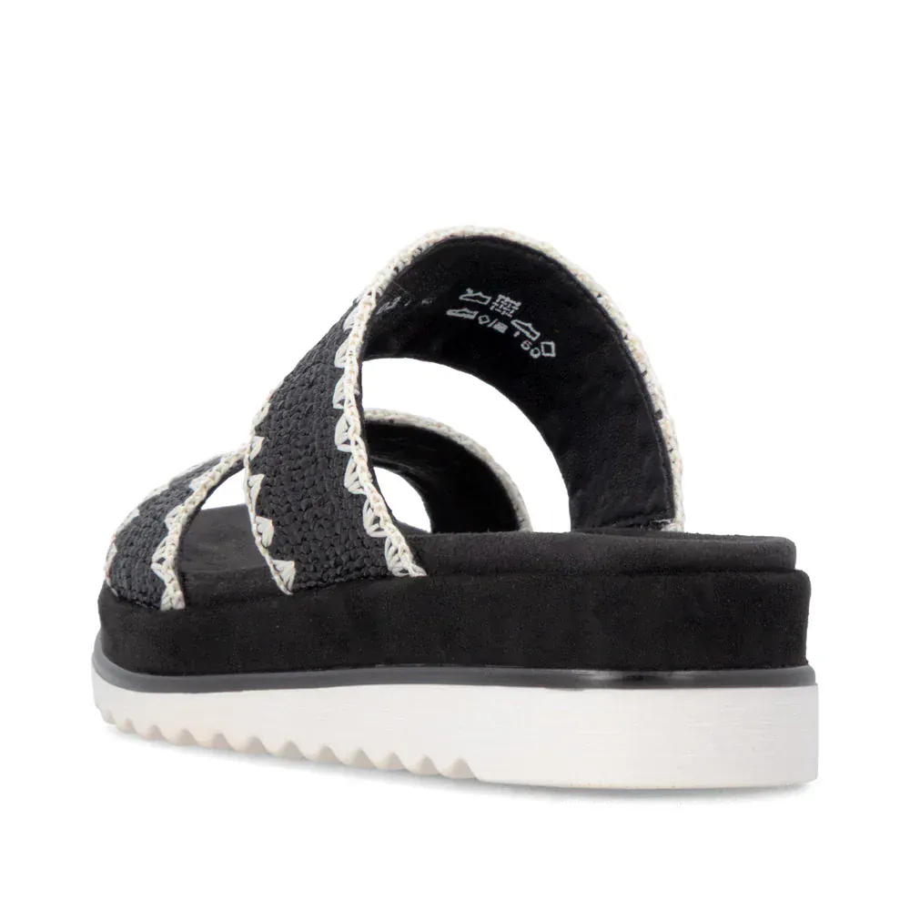 Remonte Women's D3P52-03 Lite N Soft Slip-on Sandals- Black/ Cream - Image 7