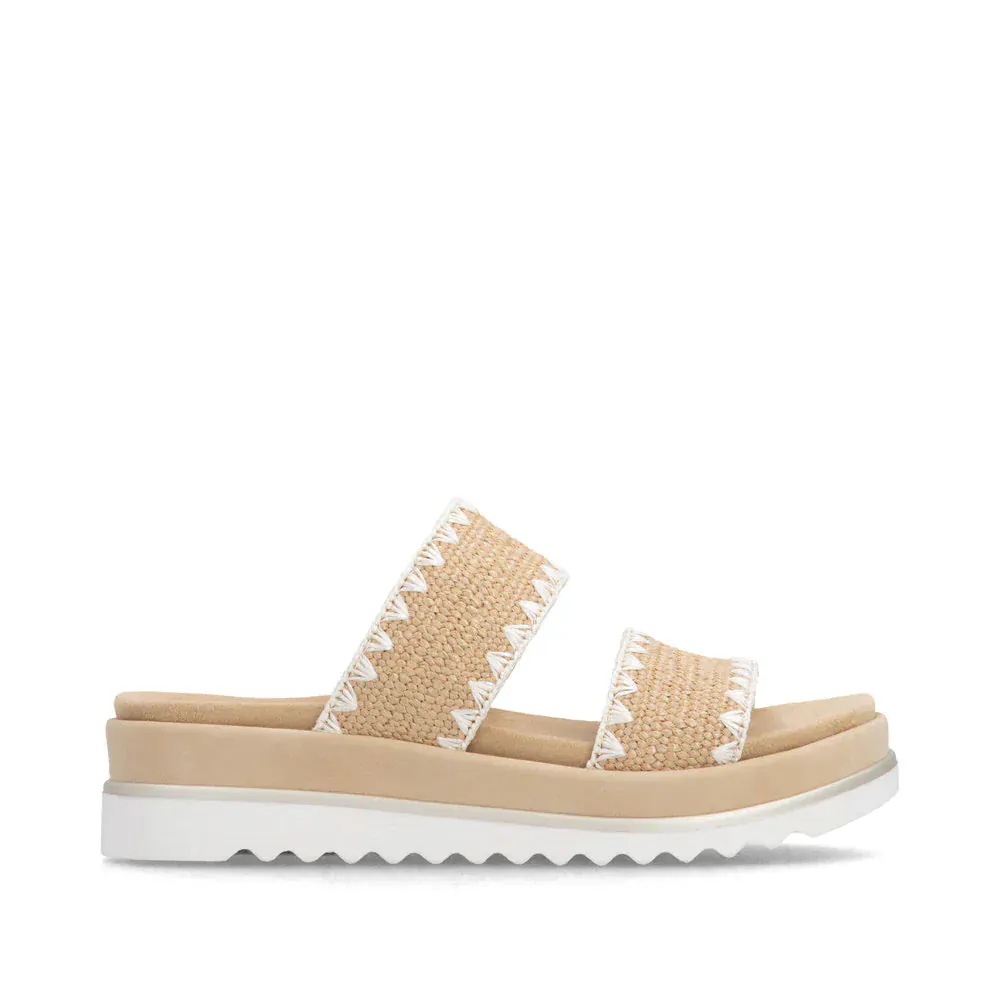 Remonte Women's D3P52-20 Lite N Soft Slip-on Sandals- Tan/ Cream
