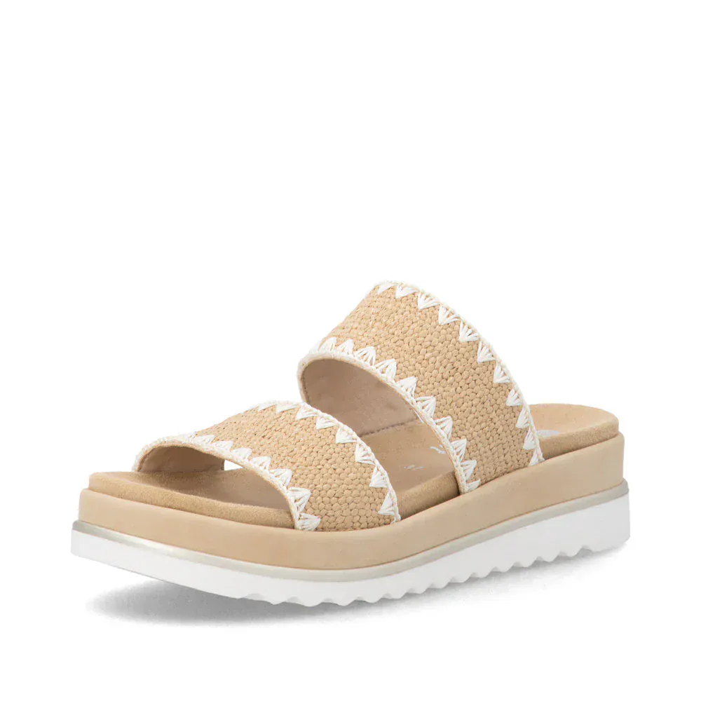 Remonte Women's D3P52-20 Lite N Soft Slip-on Sandals- Tan/ Cream - Image 3