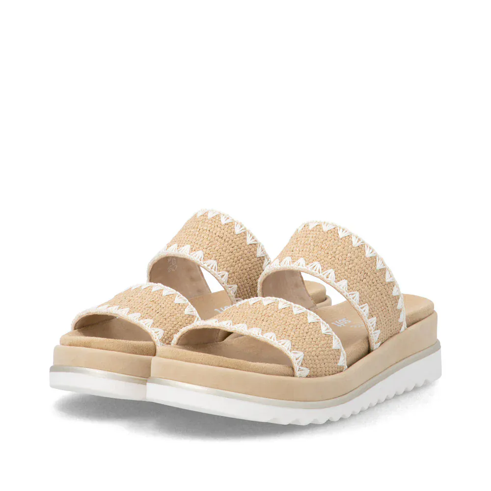 Remonte Women's D3P52-20 Lite N Soft Slip-on Sandals- Tan/ Cream - Image 4