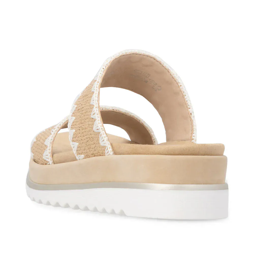 Remonte Women's D3P52-20 Lite N Soft Slip-on Sandals- Tan/ Cream - Image 5