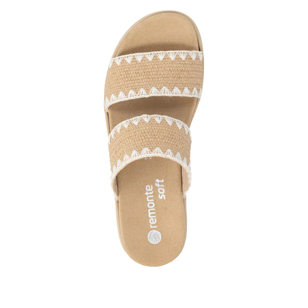 Remonte Women's D3P52-20 Lite N Soft Slip-on Sandals- Tan/ Cream - Image 6