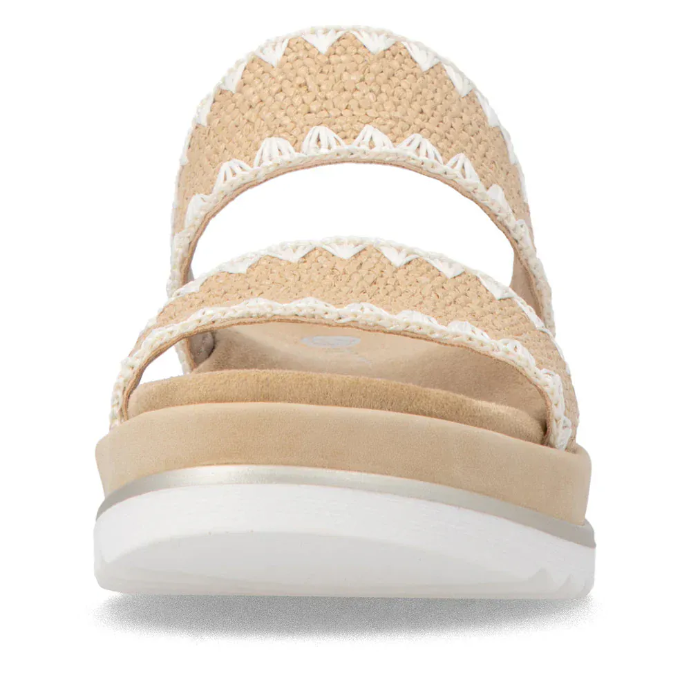 Remonte Women's D3P52-20 Lite N Soft Slip-on Sandals- Tan/ Cream - Image 7