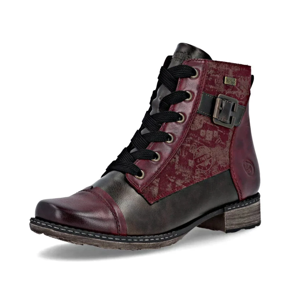 Remonte Women's D4381-35 Dress Ankle Boots- Red Combi - Image 2