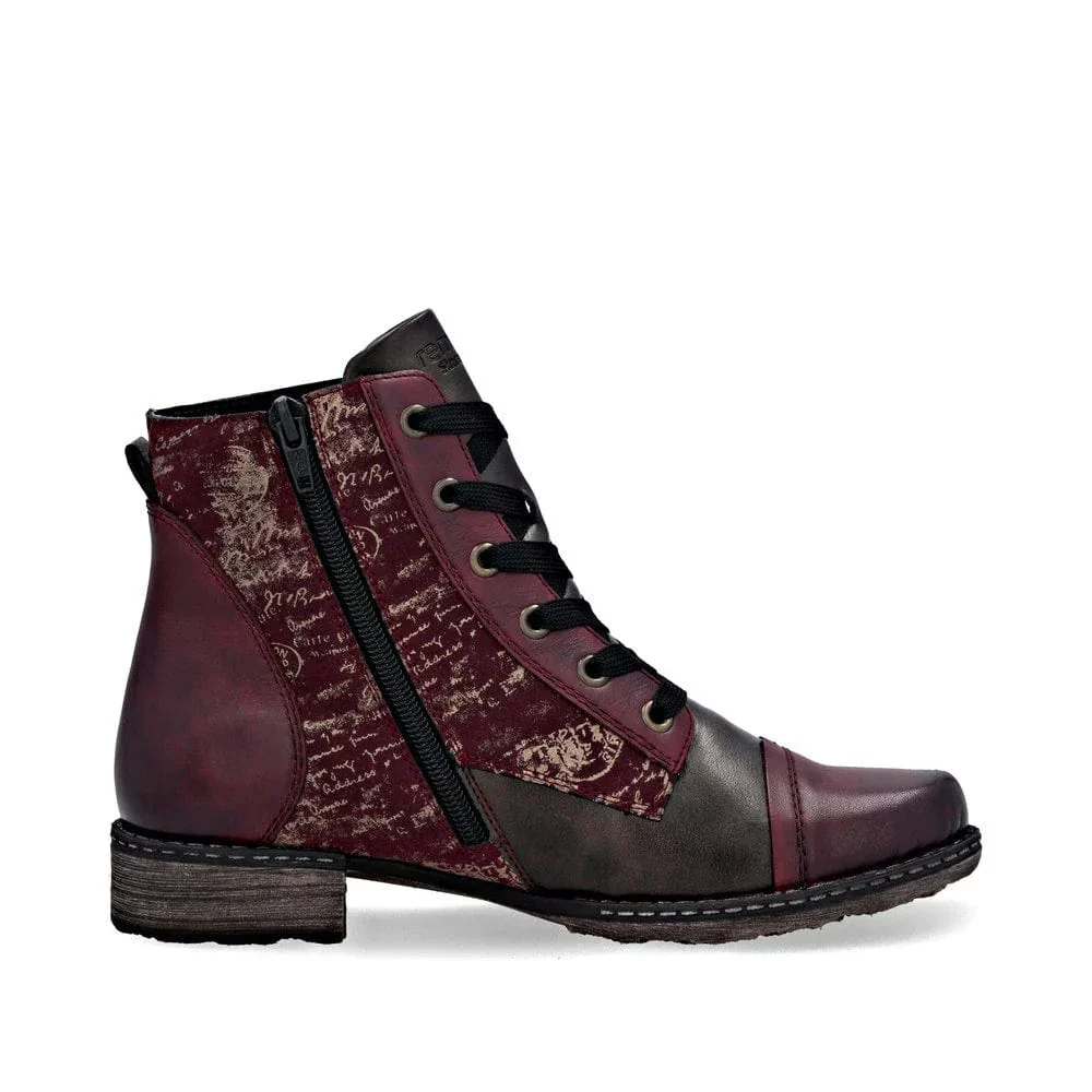 Remonte Women's D4381-35 Dress Ankle Boots- Red Combi - Image 3