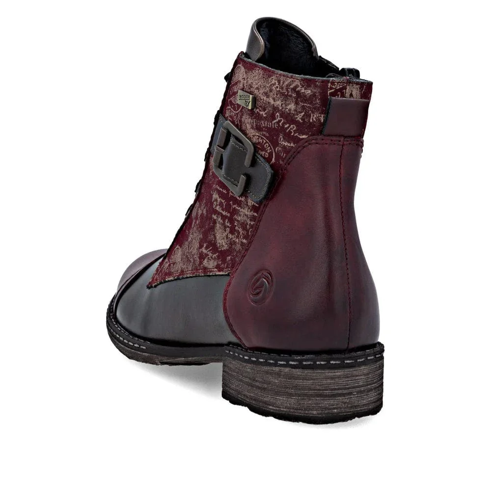 Remonte Women's D4381-35 Dress Ankle Boots- Red Combi - Image 4