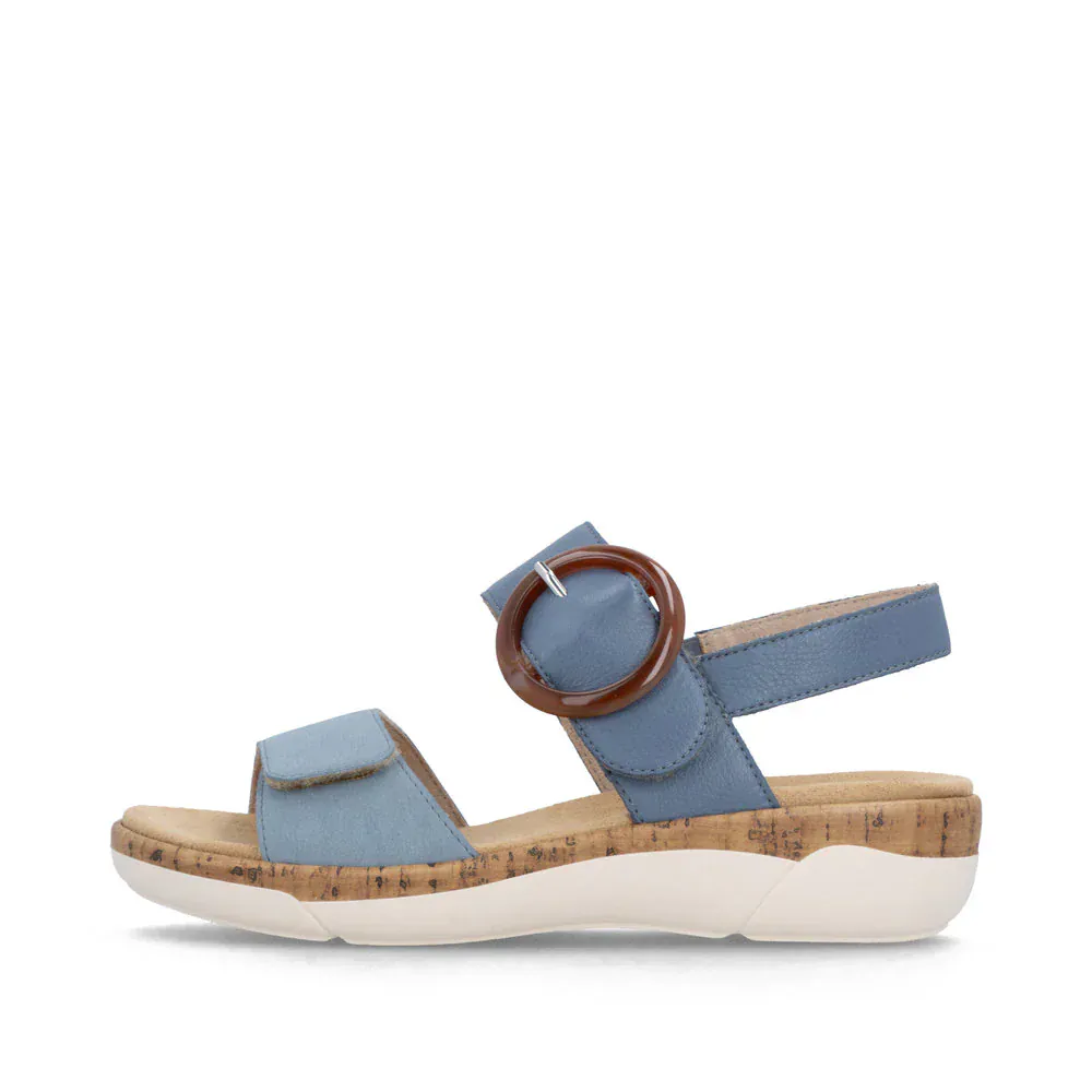Remonte Women's R6853-15 Adjustable Sandals- Blue Combi - Image 2