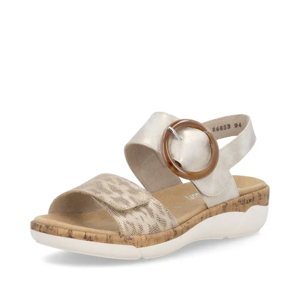 Remonte Women's R6853-94 Adjustable Sandals- Gold Combi - Image 2