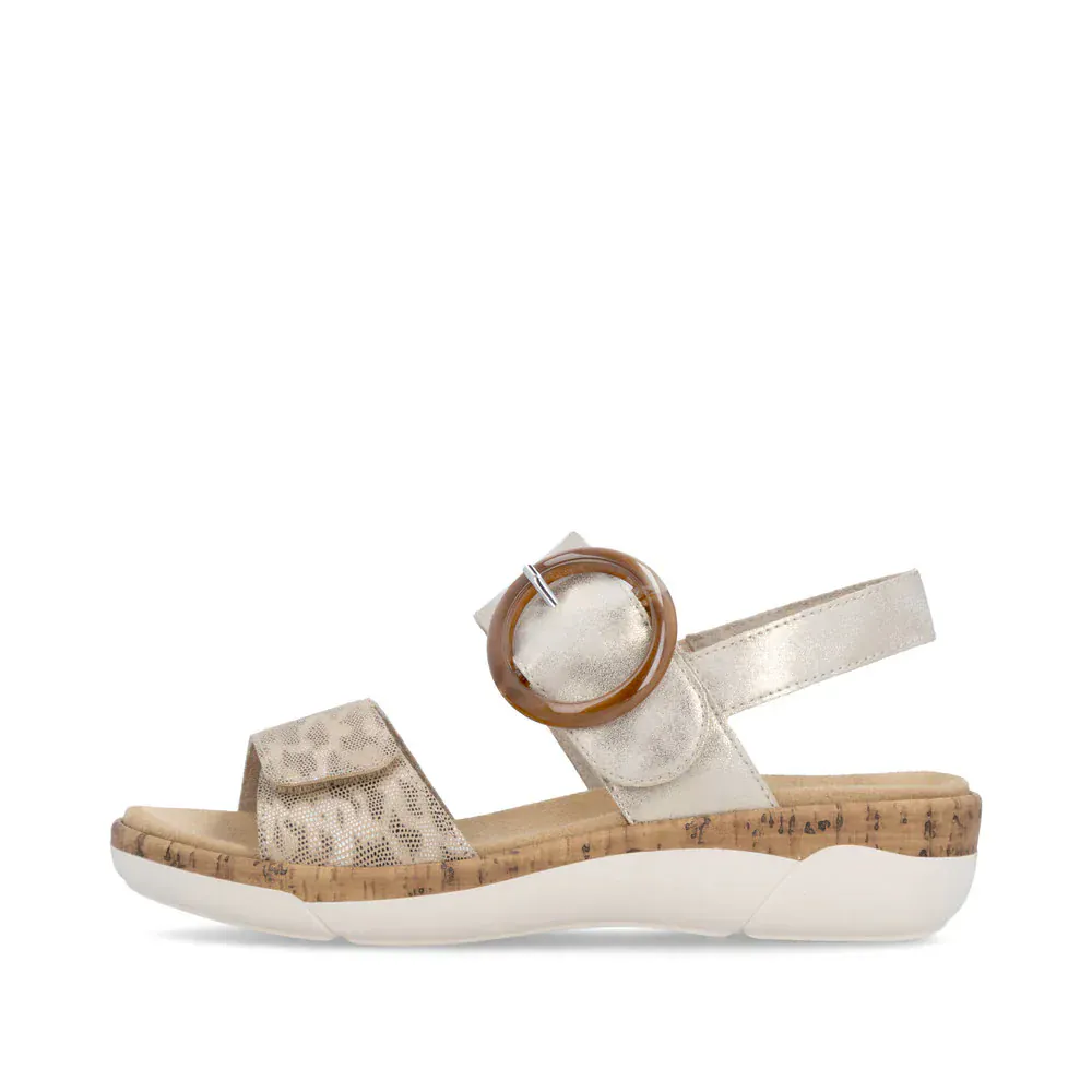 Remonte Women's R6853-94 Adjustable Sandals- Gold Combi - Image 4