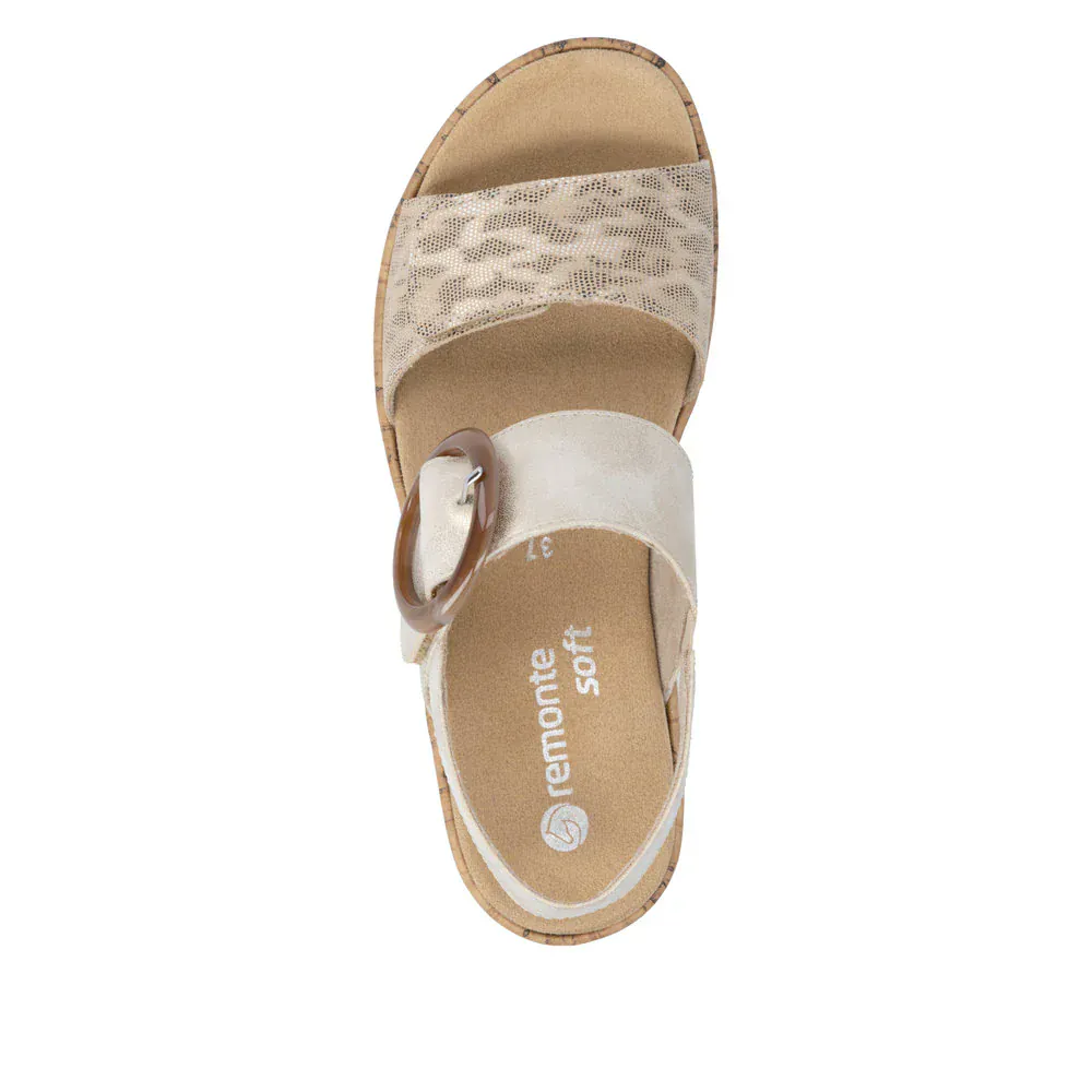 Remonte Women's R6853-94 Adjustable Sandals- Gold Combi - Image 6