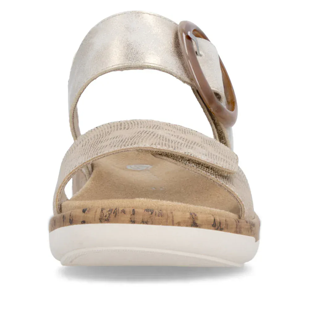 Remonte Women's R6853-94 Adjustable Sandals- Gold Combi - Image 8