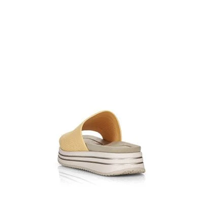 Remonte Women's R2961-68 Slip On Sandals- Yellow - Image 3