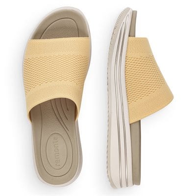 Remonte Women's R2961-68 Slip On Sandals- Yellow - Image 4