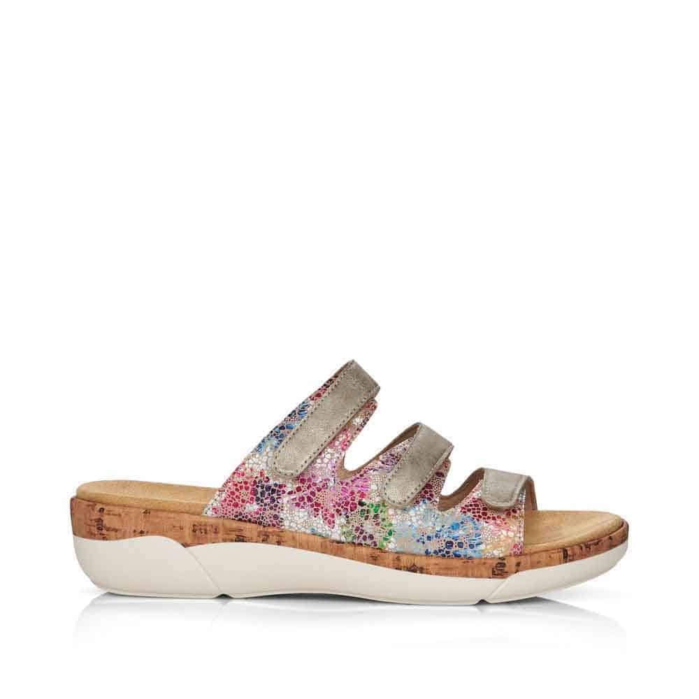 Remonte Women's R6851-90 Three Strap Sandals- Multicoloured