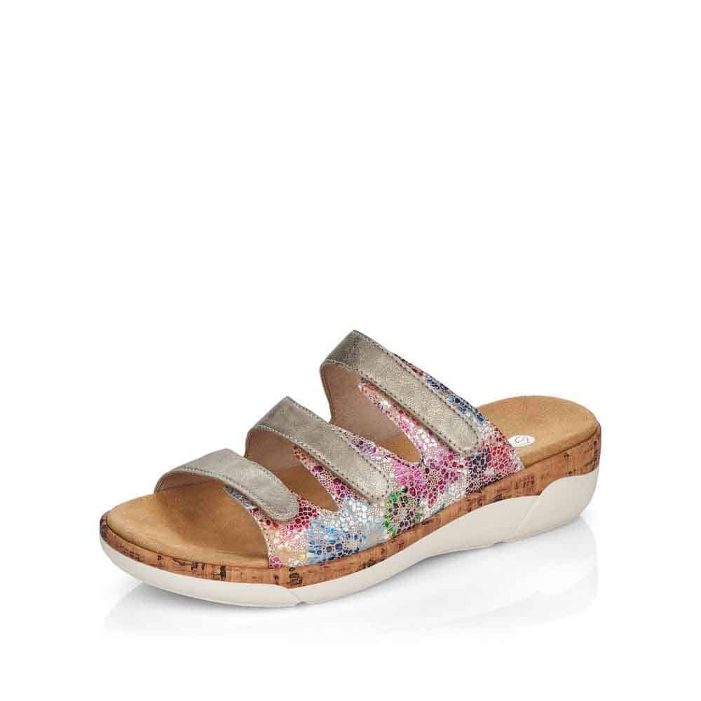 Remonte Women's R6851-90 Three Strap Sandals- Multicoloured - Image 4
