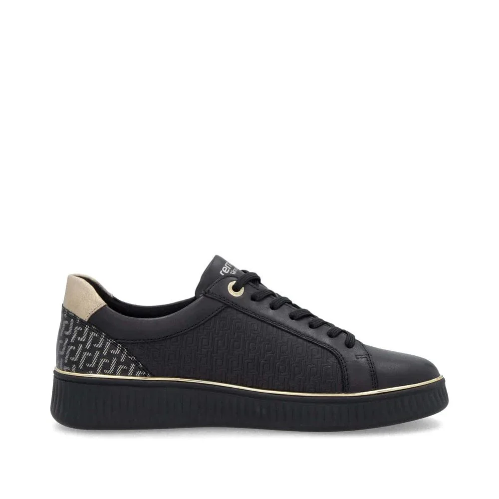 Remonte Women's D2E00-03 Zip & Lace Sneakers- Black - Image 5