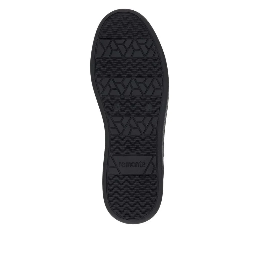 Remonte Women's D2E00-03 Zip & Lace Sneakers- Black - Image 9