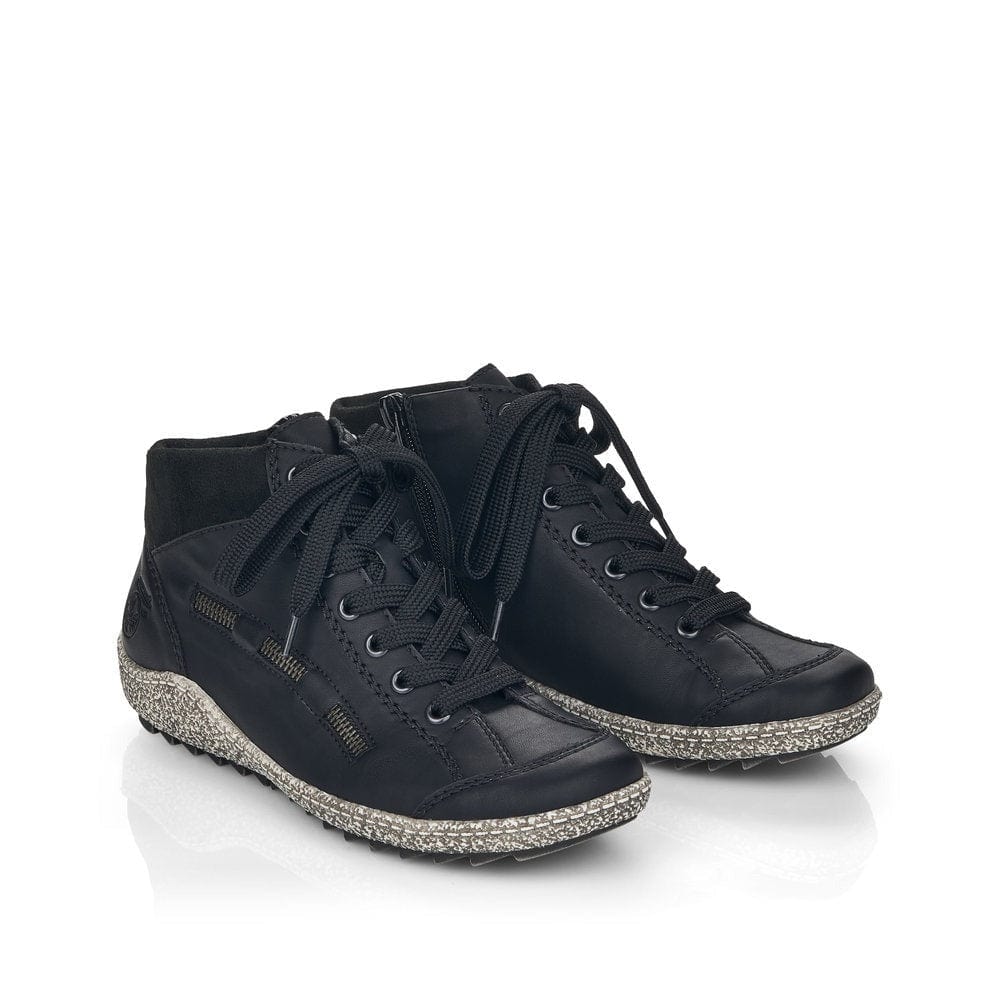 Rieker Women's L7543-00 Lace & Zip Ankle Boots- Black - Image 3