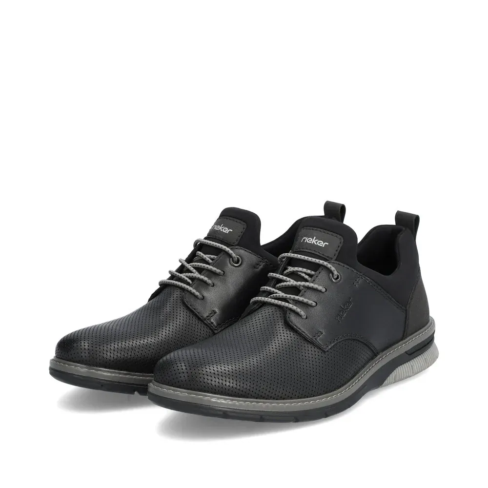 Rieker Men's 14450-00 Dress Walking Shoes- Black - Image 4